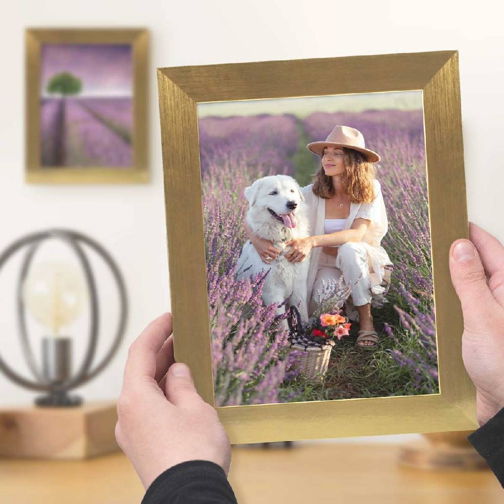 Photolini 10er Bilderrahmen-Set 15x20 cm Modern Gold MDF Basic Collection Blitzverkäufe