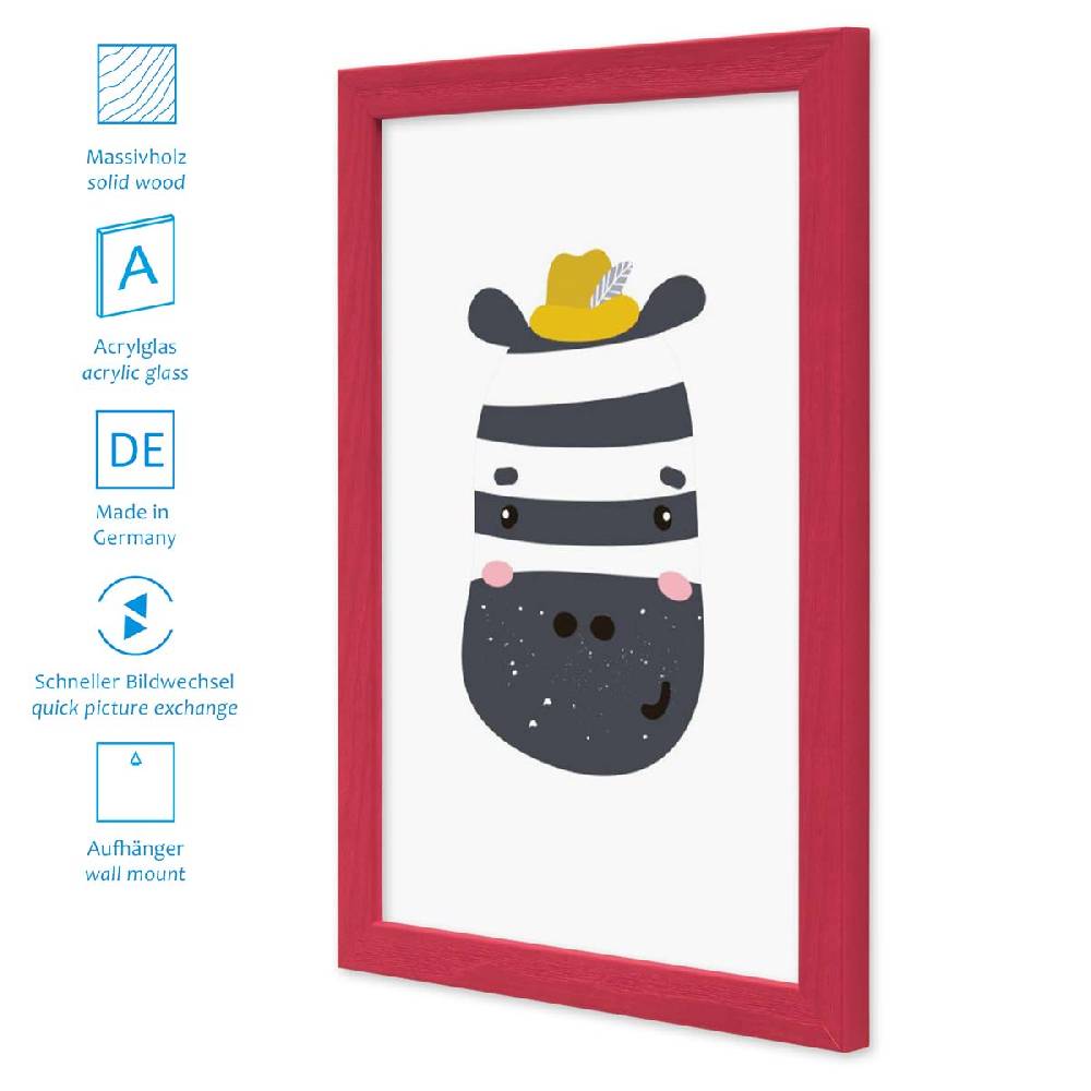 Photolini Bilderrahmen Rot mit Acrylglas 30x42 cm / DIN A3 Black Friday