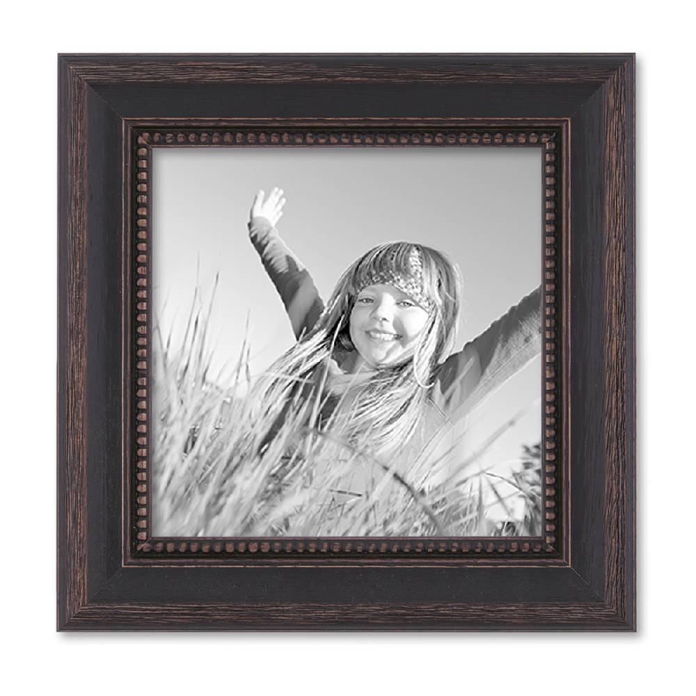 Photolini Holz-Bilderrahmen Landhaus-Stil Dunkelbraun Shabby-Chic Cyber Monday