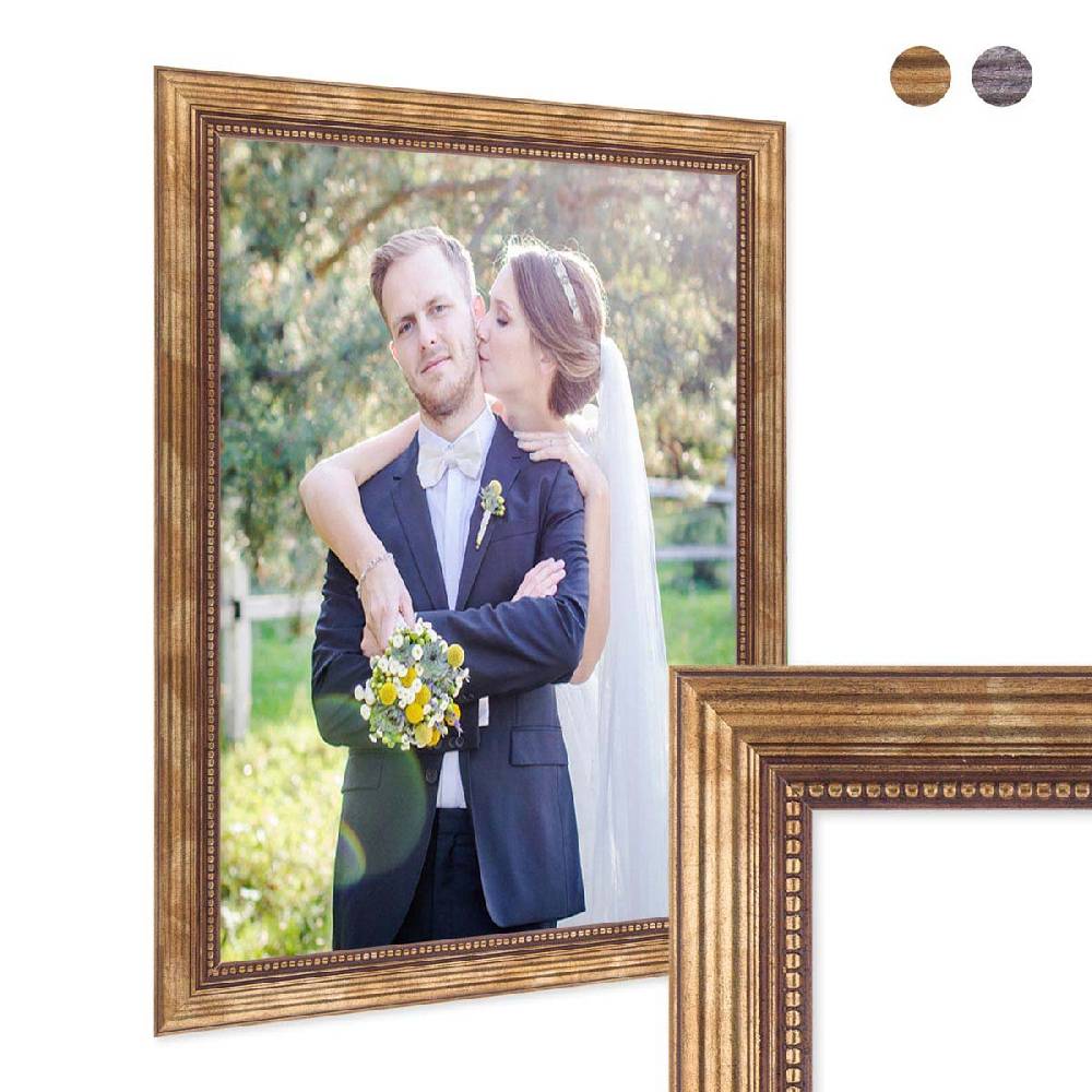 Photolini Barock-Bilderrahmen Gold Antik Holz