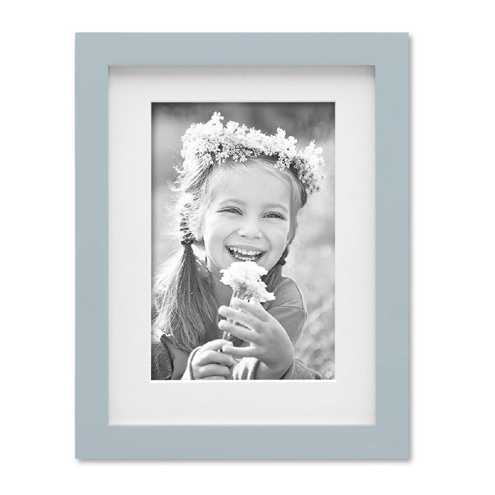 Photolini Bilderrahmen Echtholz Grau 15x20 cm mit Passepartout 10x15 cm, Glas Jubiläumsangebot