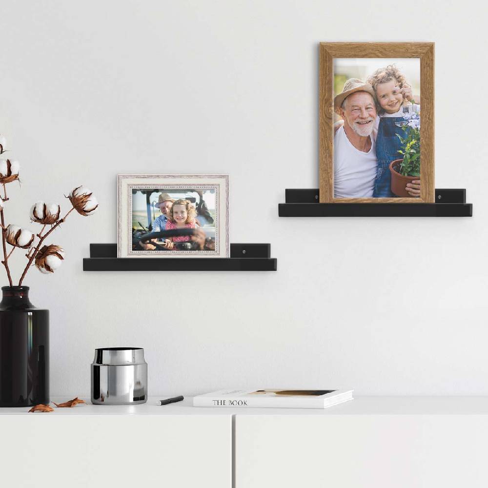 Photolini 2er Set Bilderleiste Schwarz 40 cm Bestseller