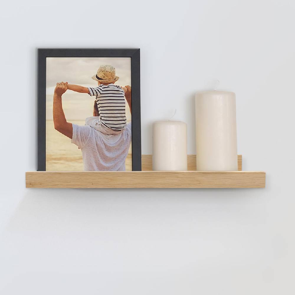 Photolini Bilderleiste Eiche Massiv 40 cm