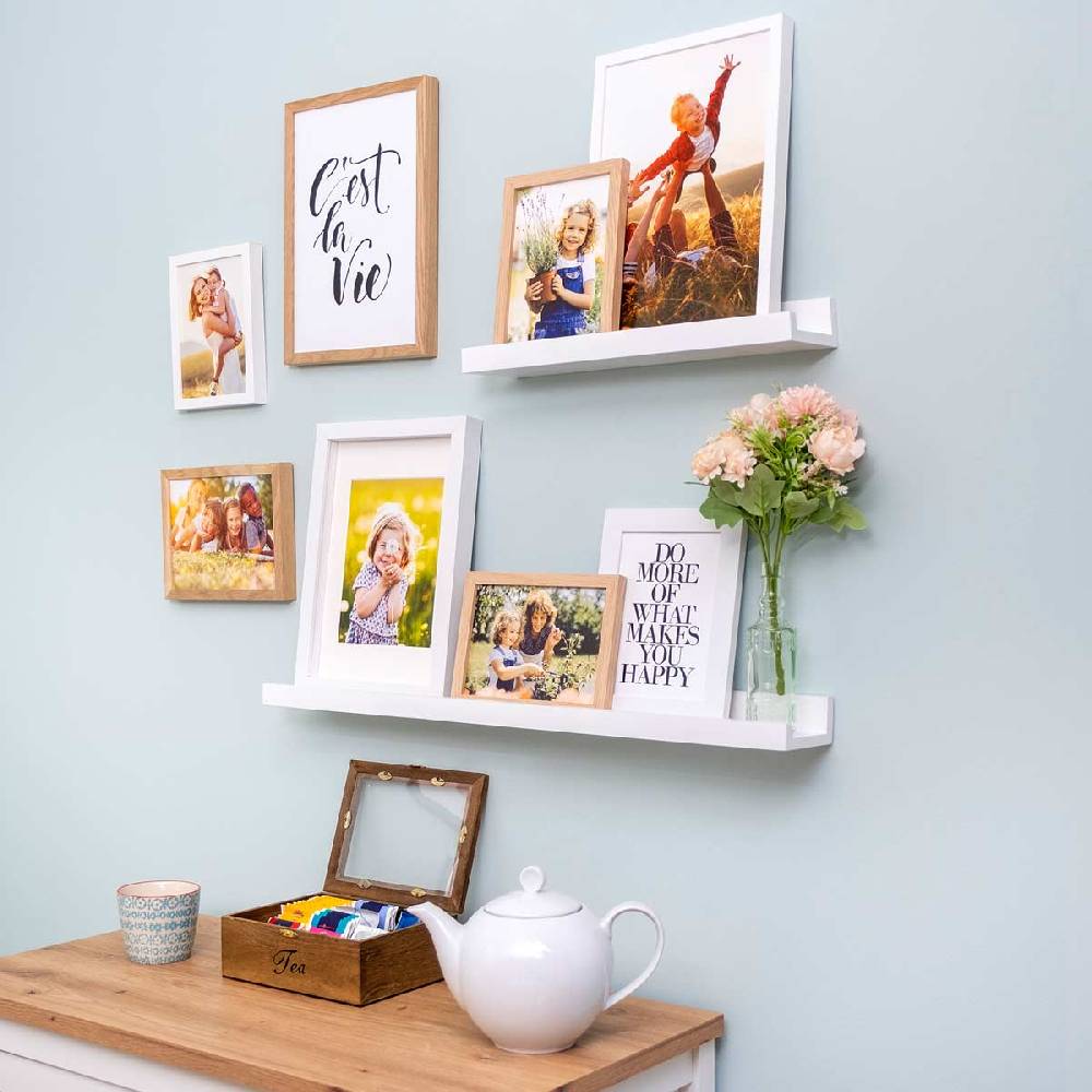 Photolini 2er Set Bilderleiste Weiß 70 cm Kauf eins, bekomm eins gratis