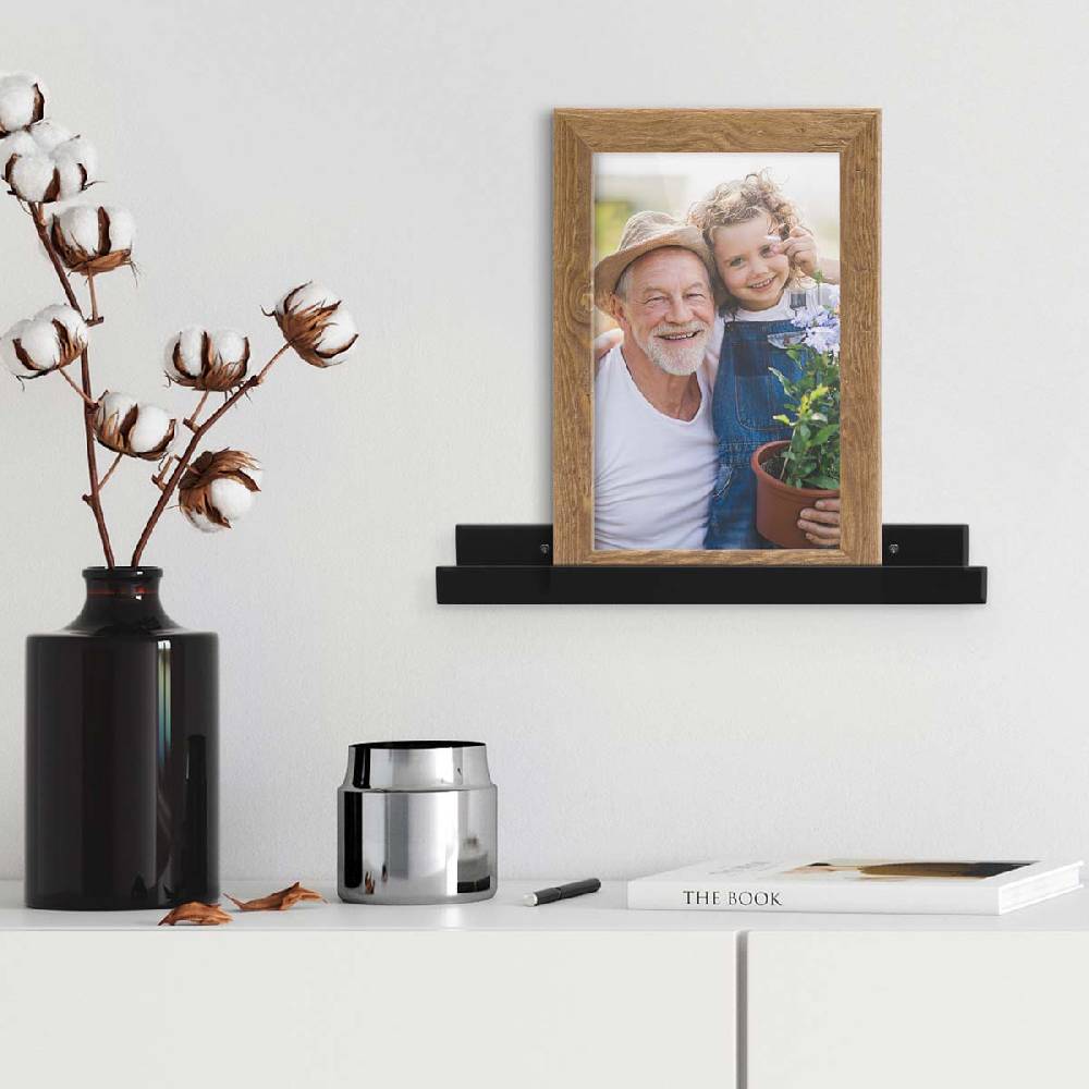 Photolini Bilderleiste Schwarz 40 cm