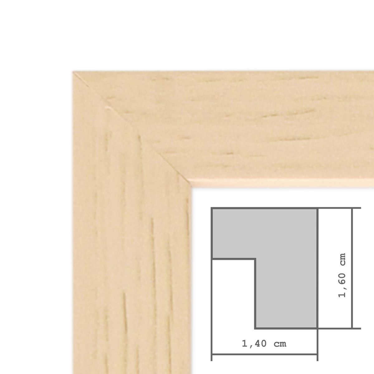 Photolini 4er Set MDF-Bilderrahmen Modern Natur mit Bilderleiste VIP-Rabatte
