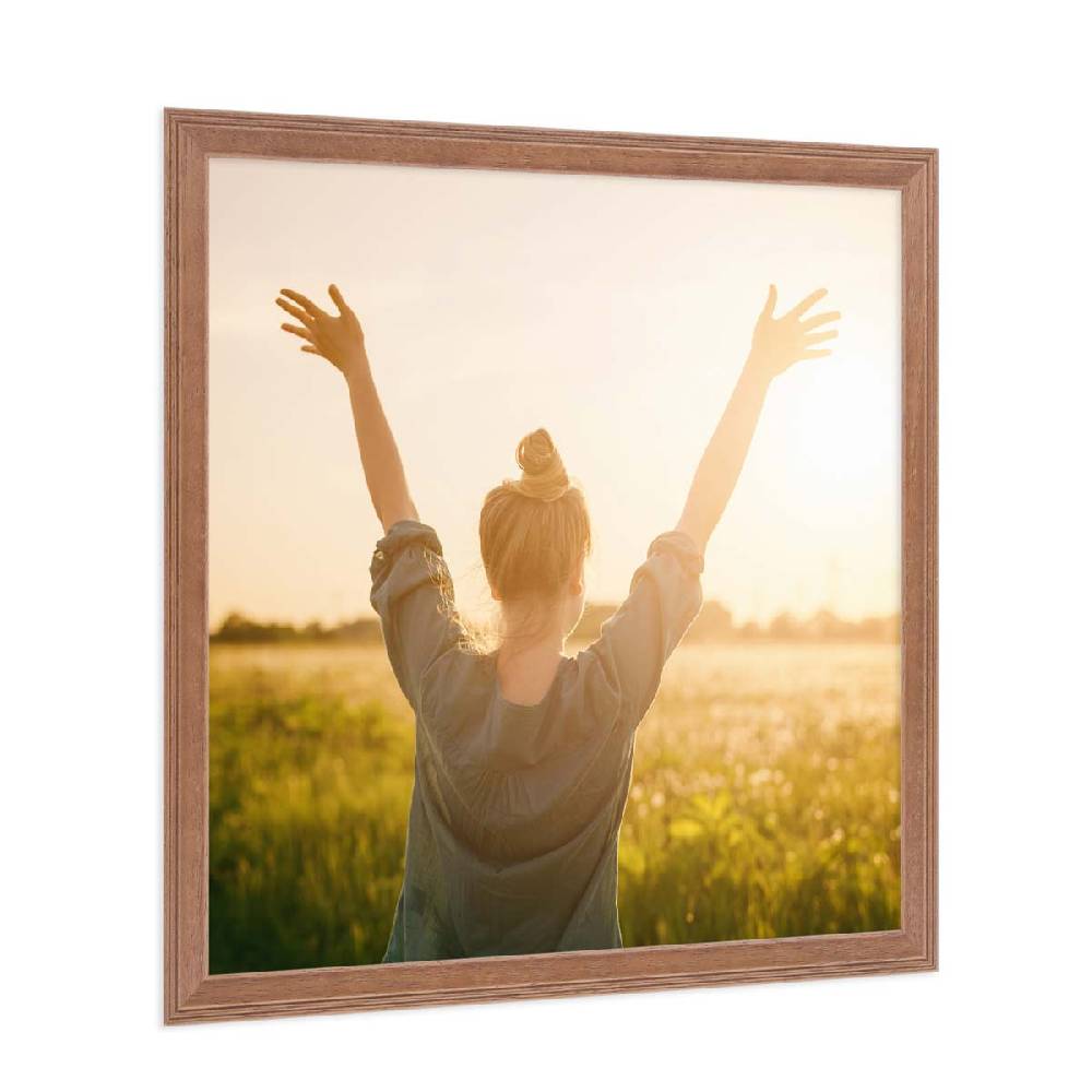Photolini 3er Set Bilderrahmen quadratisch 20x20 cm Landhaus Eiche Massivholz mit Passepartout Bis zu 65% Rabatt