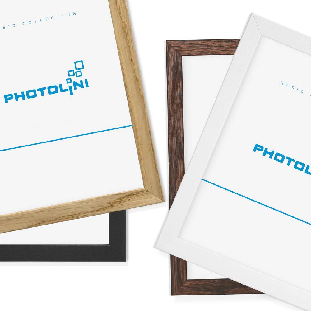 Photolini Holzrahmen Eiche 2er Set 20x20 cm mit Acrylglas Super Rabatt