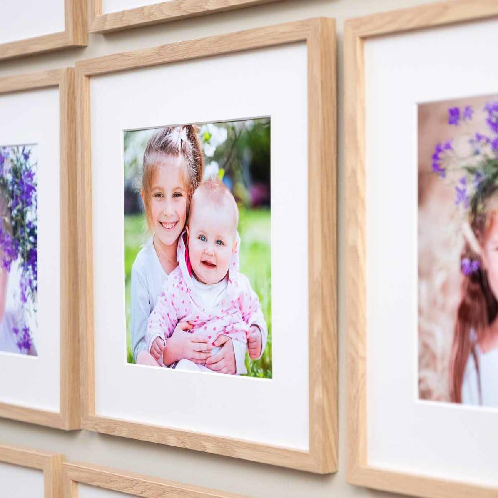 Photolini 9er Set Poster-Bilderrahmen 30x30 cm Modern Natur MDF mit Passepartout Speichern exportieren