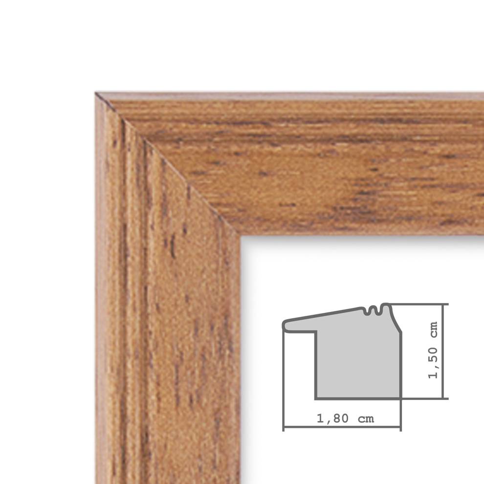 Photolini 5er Set Landhaus-Bilderrahmen 20x20 cm Eiche-Optik Massivholz Black Friday Preise