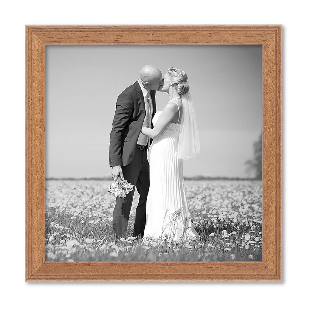Photolini 5er Set Landhaus-Bilderrahmen 20x20 cm Eiche-Optik Massivholz Black Friday Preise