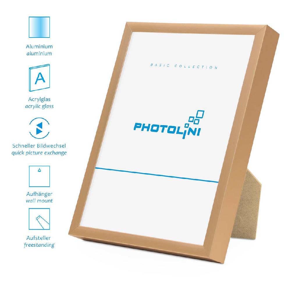 Photolini 15er Set Alu-Bilderrahmen Modern Gold Aluminium-Rahmen im Angebot
