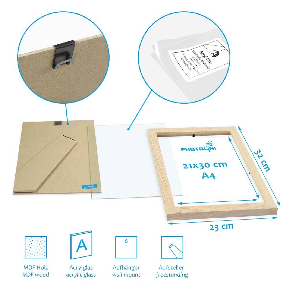 Photolini 15er Bilderwand Treppenhaus - Bilderrahmen-Set Modern Natur aus MDF Meist gekauft