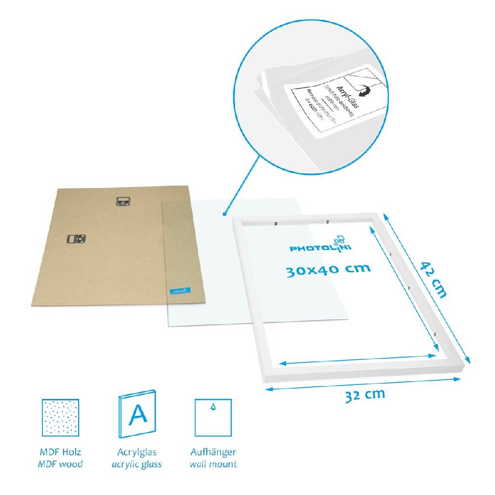 Photolini 17er Bilderrahmen-Set Modern Weiß aus MDF Kostenloser Versand