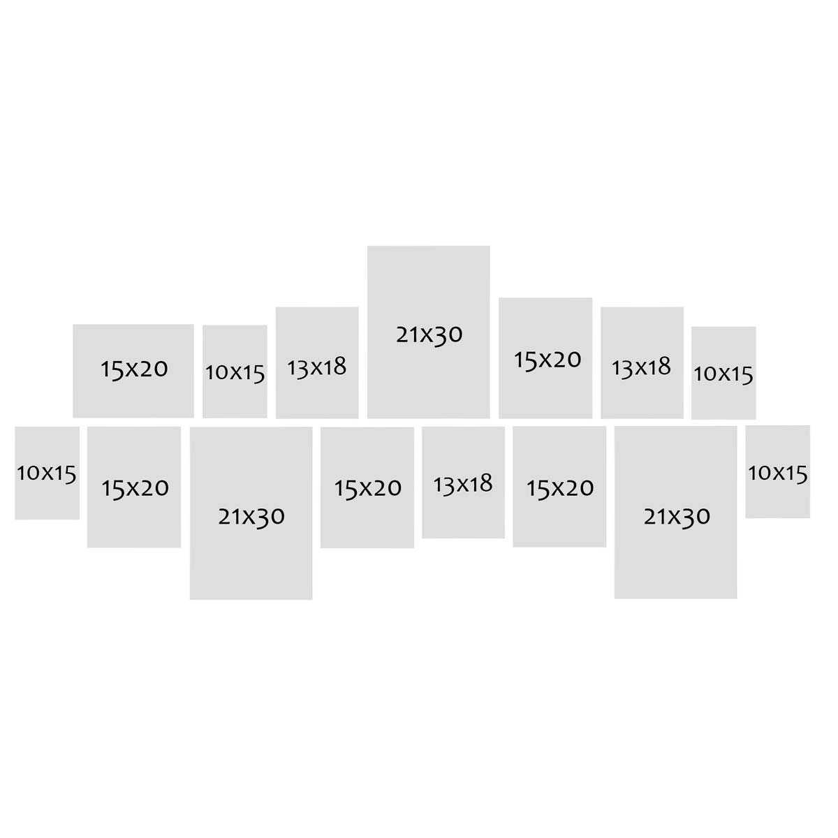 Photolini 15er Set Alu-Bilderrahmen Modern Silber Aluminium-Rahmen Sonderangebot
