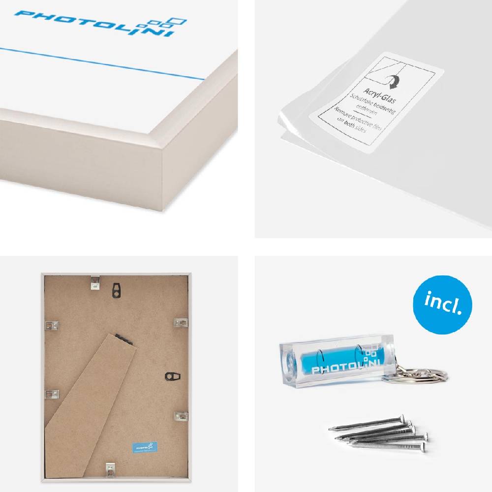 Photolini 15er Set Alu-Bilderrahmen Modern Silber Aluminium-Rahmen Sonderangebot