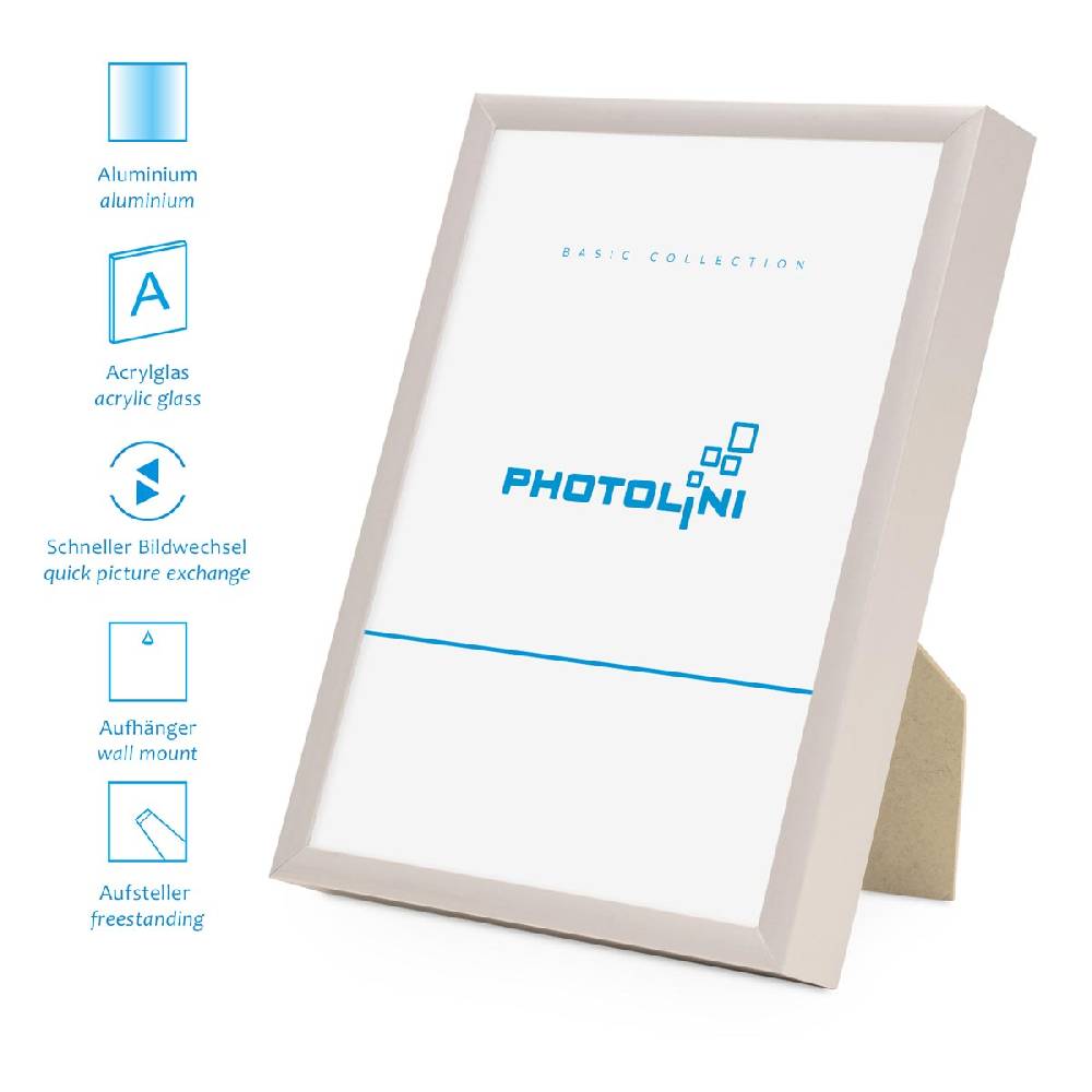 Photolini 15er Set Alu-Bilderrahmen Modern Silber Aluminium-Rahmen Sonderangebot