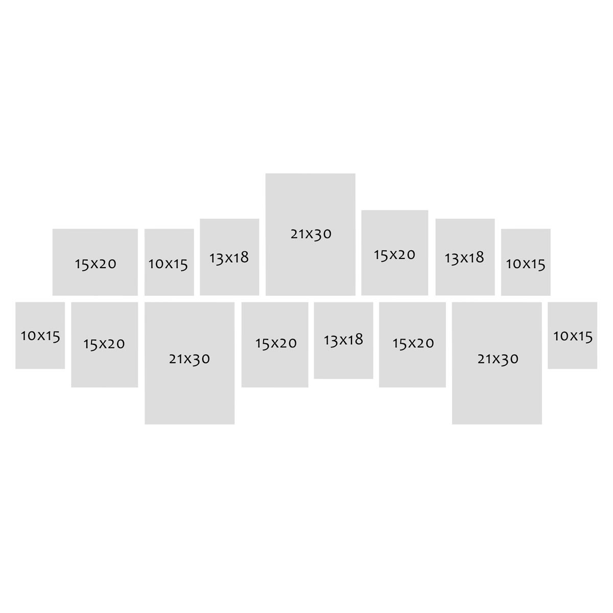 Photolini 15er Bilderrahmen-Set Natur breit modern MDF-Holz mit Acrylglas Rabatt