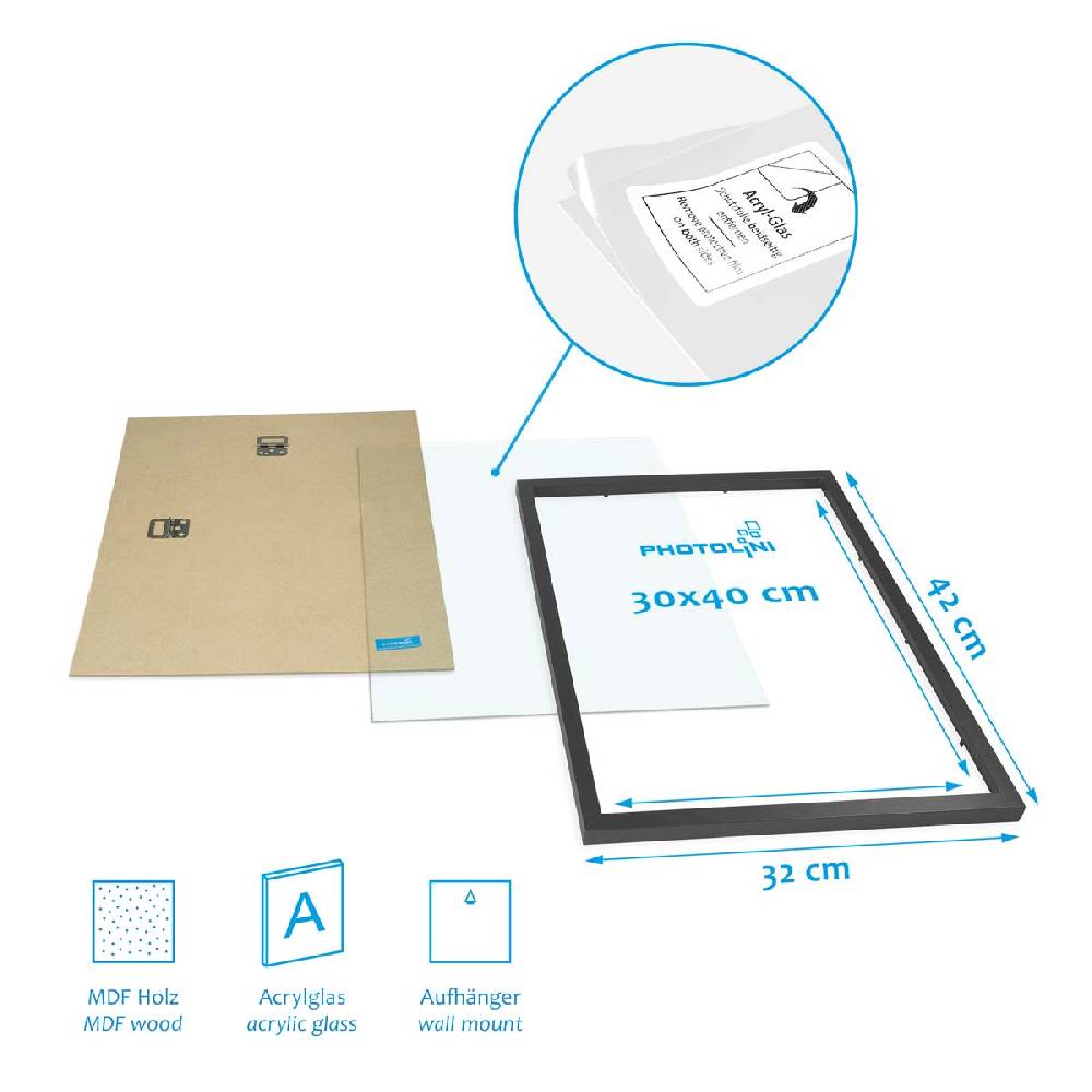 Photolini 17er Bilderrahmen-Set Modern Schwarz aus MDF Flash Sale