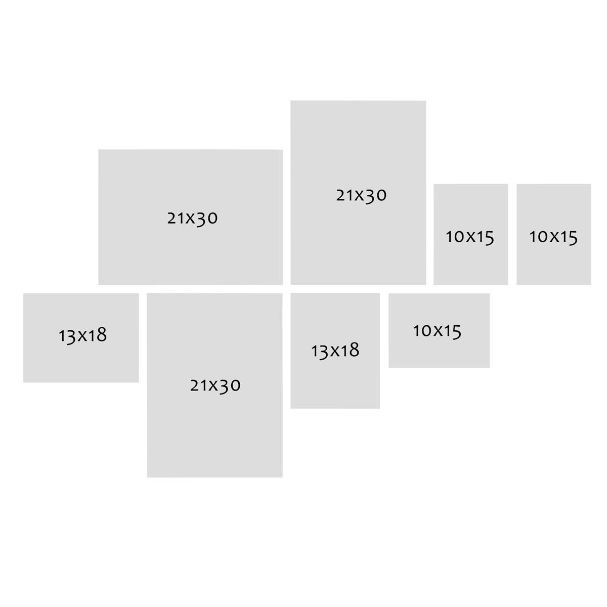 Photolini 8er Bilderrahmen-Set Schwarz breit modern MDF-Holz mit Acrylglas Online Shopping