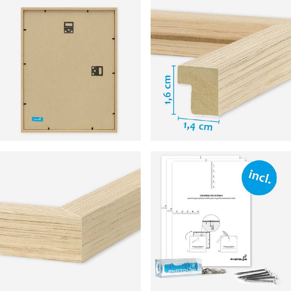 Photolini 10er Set Poster-Bilderrahmen 30x40 cm und 40x50 cm Modern Natur MDF mit Passepartout Saisonschlussverkauf