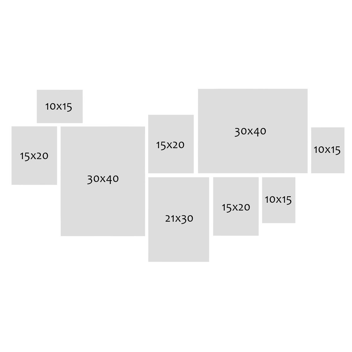 Photolini 9er Bilderrahmen-Set Silber-Schwarz Black Friday