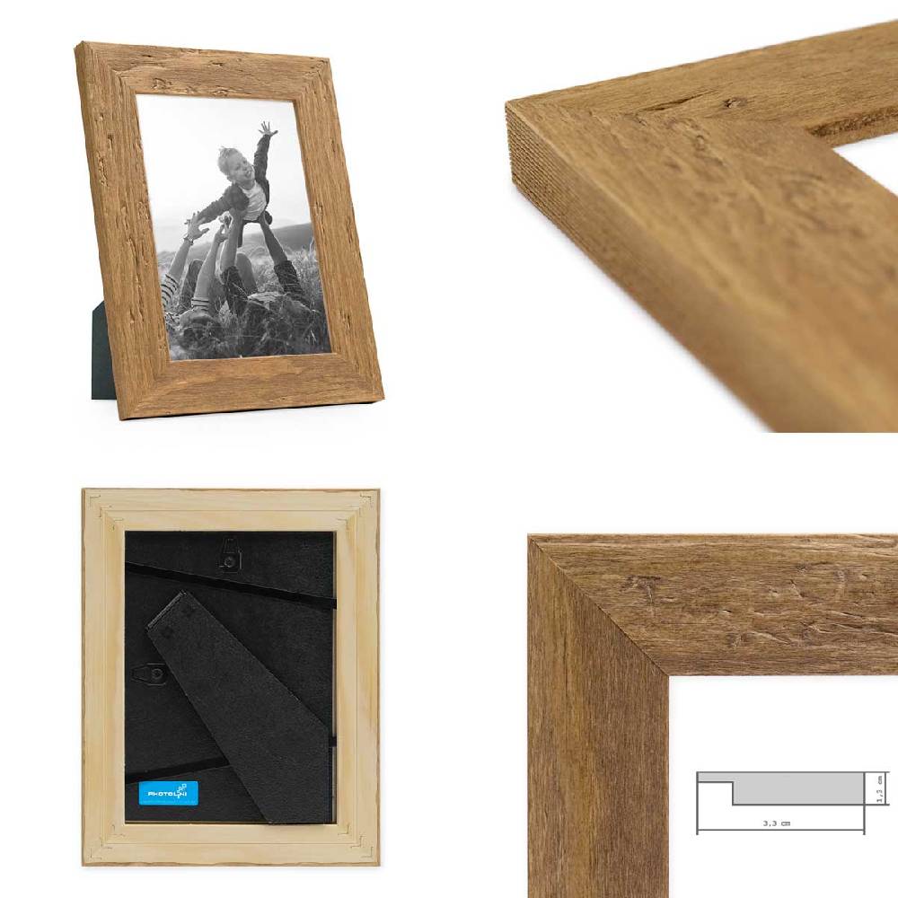 Photolini 9er Bilderrahmen-Set Strandhaus Rustikal Eiche-Optik Cyber Monday