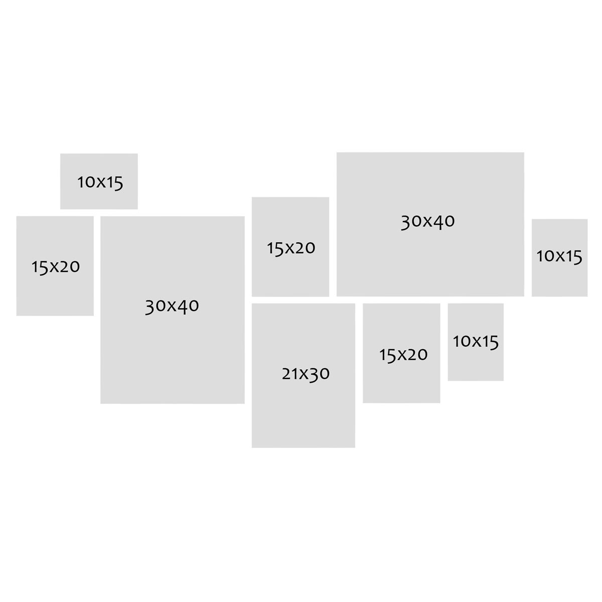 Photolini 9er Bilderrahmen-Set Eiche Massivholz Schmal 10x15 bis 30x40 cm mit Acrylglasscheibe Muttertagsangebot