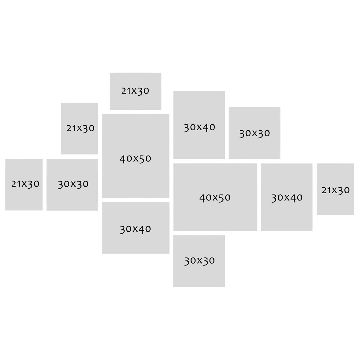 Photolini 12er Bilderrahmen-Set Weiß Massivholz Schmal 21x30 bis 40x50 cm mit Acrylglasscheibe Tägliche Deals