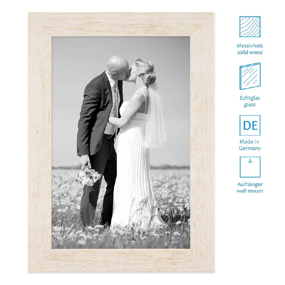 Photolini 5er Bilderrahmen-Set No.3 Strandhaus Weiß Massivholz 15x20 bis 30x45 cm Wochenangebot