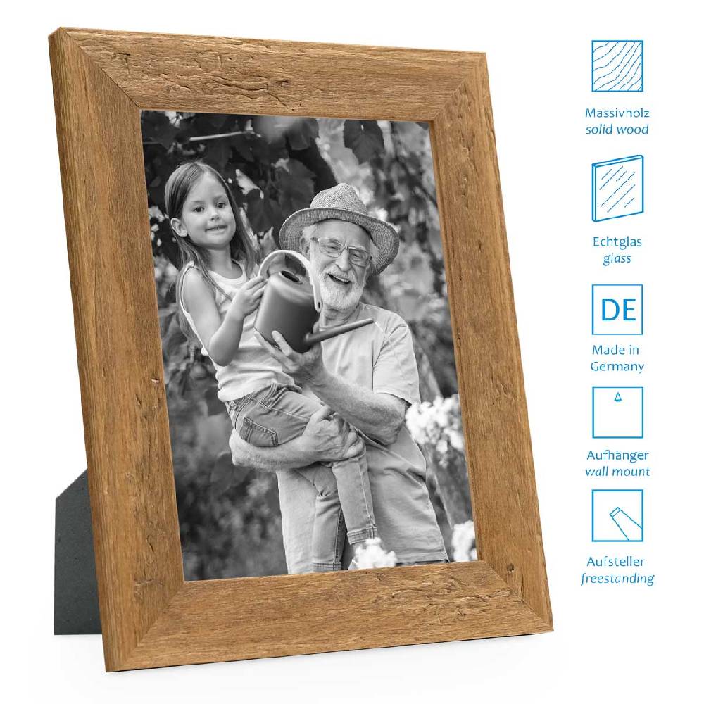 Photolini 5er Bilderrahmen-Set No.1 Strandhaus Eiche-Optik Massivholz 10x10 bis 15x20 cm JETZT KAUFEN