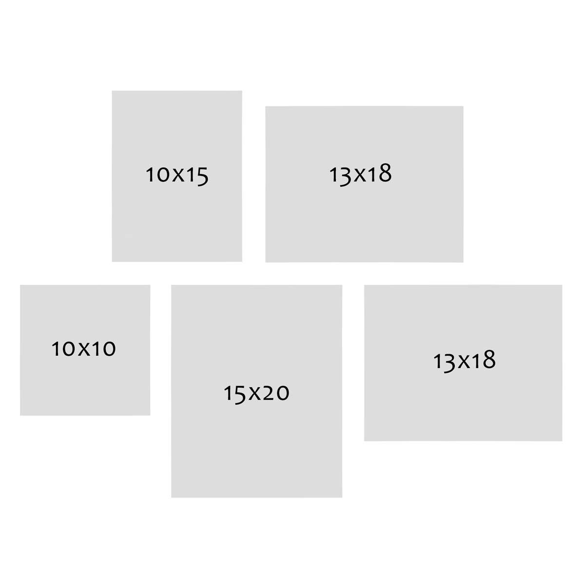 Photolini 5er Bilderrahmen-Set No.1 Strandhaus Grau Massivholz 10x10 bis 15x20 cm Neueste Stile