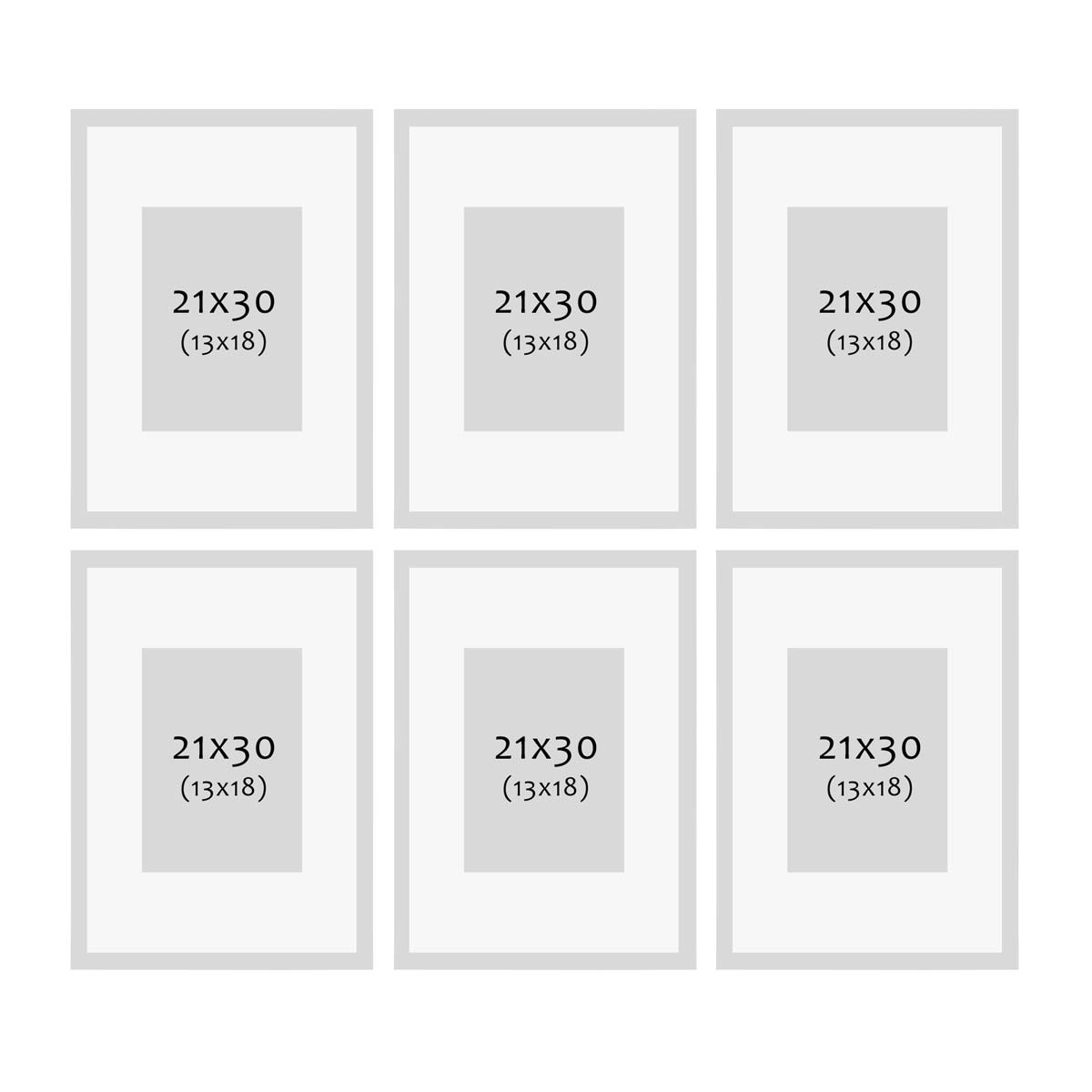 Photolini 6er Set Poster-Bilderrahmen 21x30 cm / DIN A4 Modern Schwarz MDF mit Passepartout Bis zu 60% Rabatt