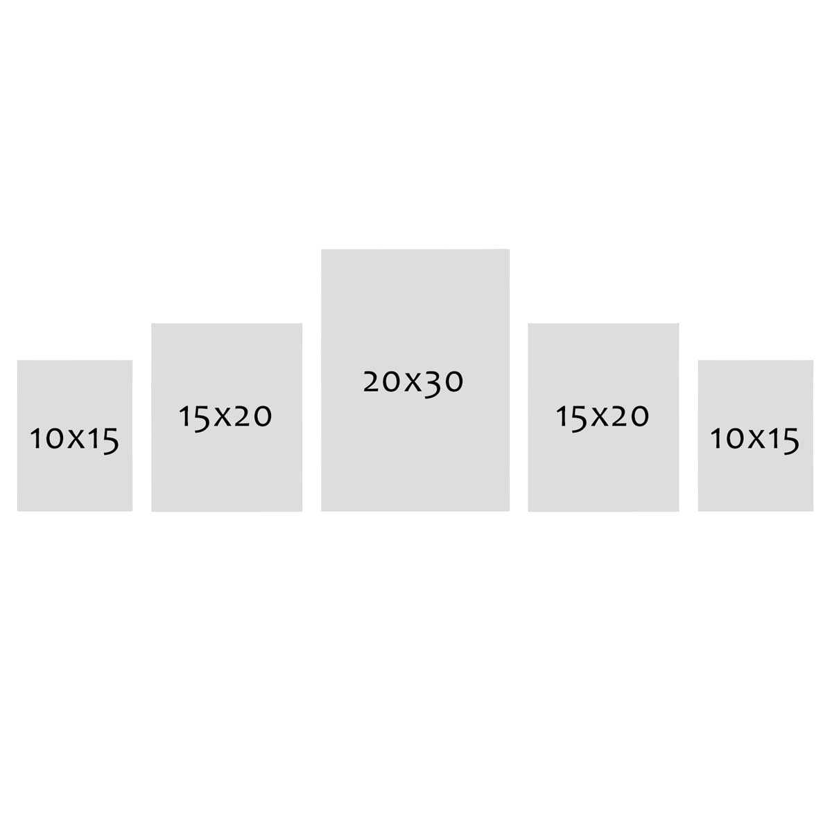 Photolini 5er Bilderrahmen-Set No.2 Strandhaus Weiß Massivholz 10x15 bis 20x30 cm Nur für heute