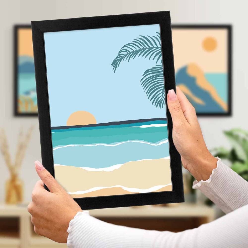 Photolini 3er Bilderrahmen-Set 20x30 cm Modern Schwarz aus MDF mit Acrylglas Begrenzt auf 3 Tage
