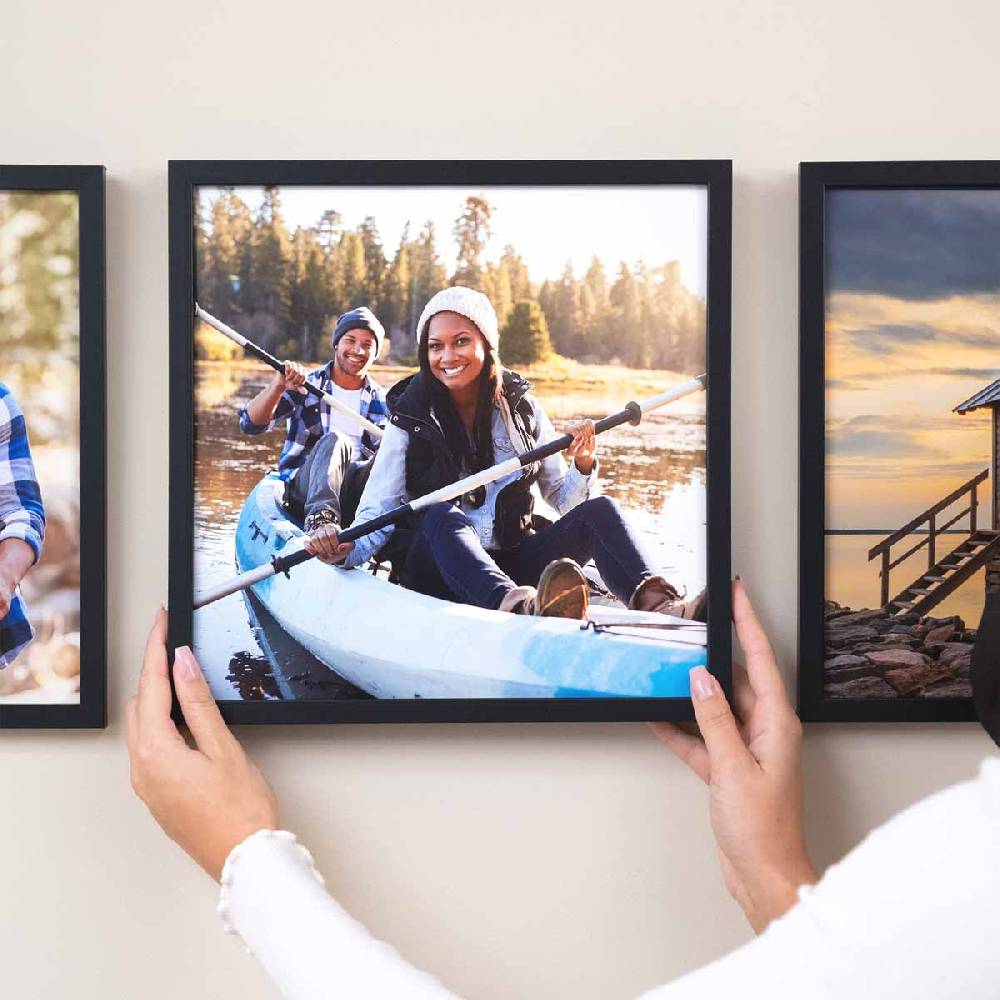 Photolini 3er Set Poster-Bilderrahmen 30x30 cm Modern Schwarz aus MDF mit Acrylglas Online