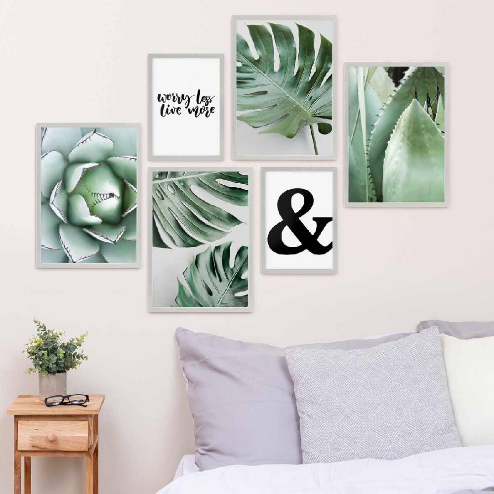 Photolini 6 Bilderrahmen Silber 4x 30x42 und 2x 21x30 cm / DIN A4 Modern MDF mit Acrylglas