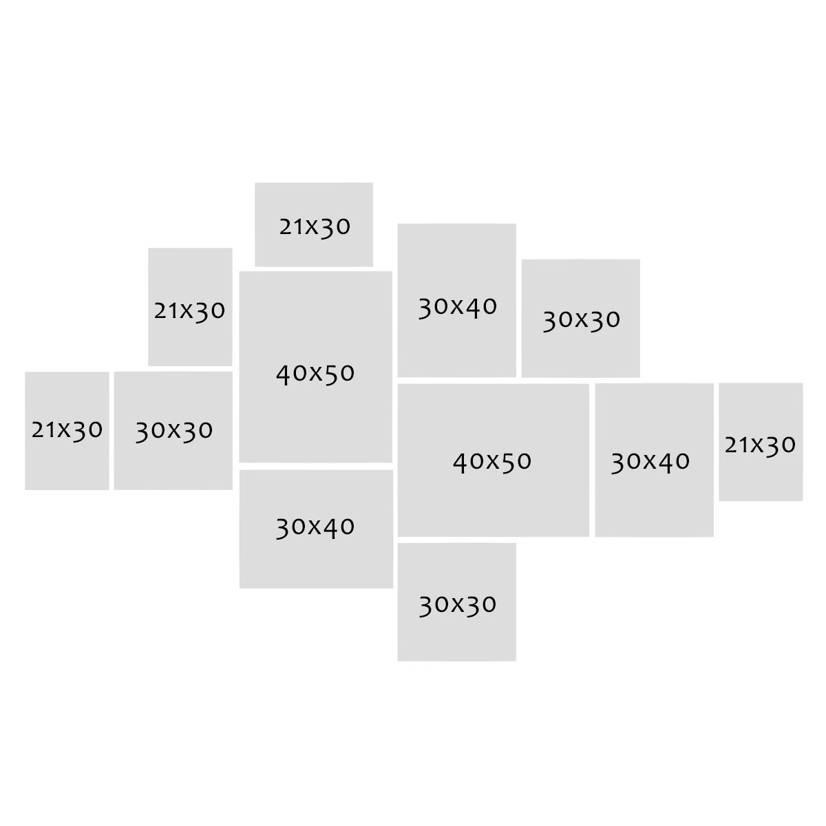 Photolini 12er Bilderrahmen-Set Modern Silber aus MDF Sonderangebot