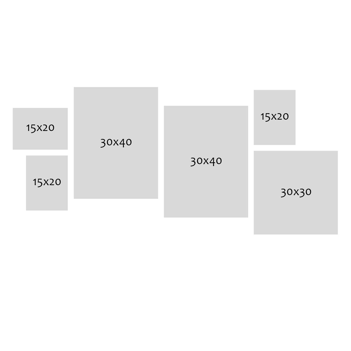Photolini 6er Bilderrahmen-Set Modern Silber aus MDF 15x20, 30x30 und 30x40 cm Rabatt