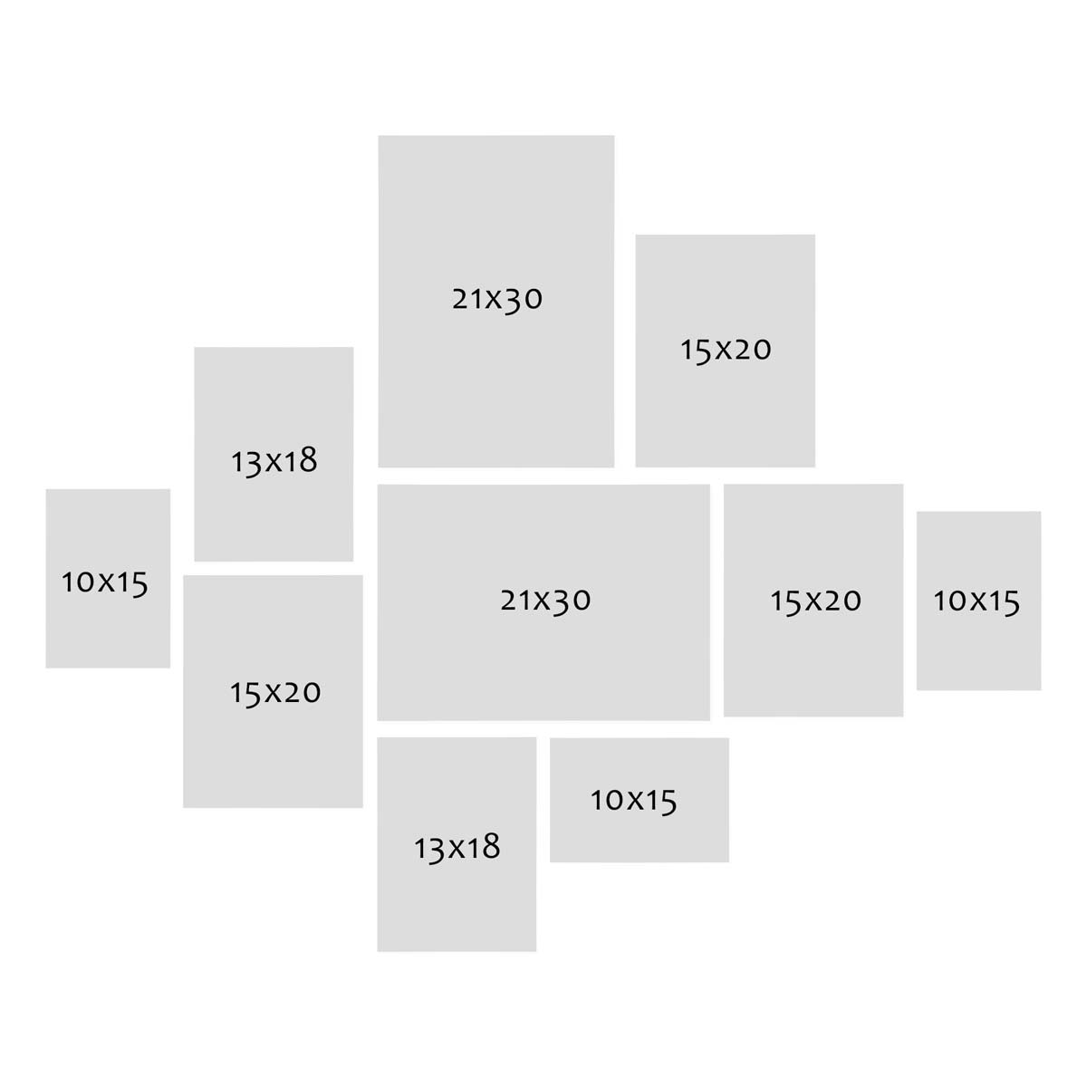 Photolini 10er Set Alu-Bilderrahmen Modern Silber Aluminium-Rahmen Versandkostenfrei