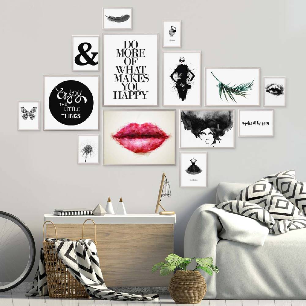 Photolini 14er Set Alu-Bilderrahmen Modern Silber Aluminium-Rahmen Flash Sale