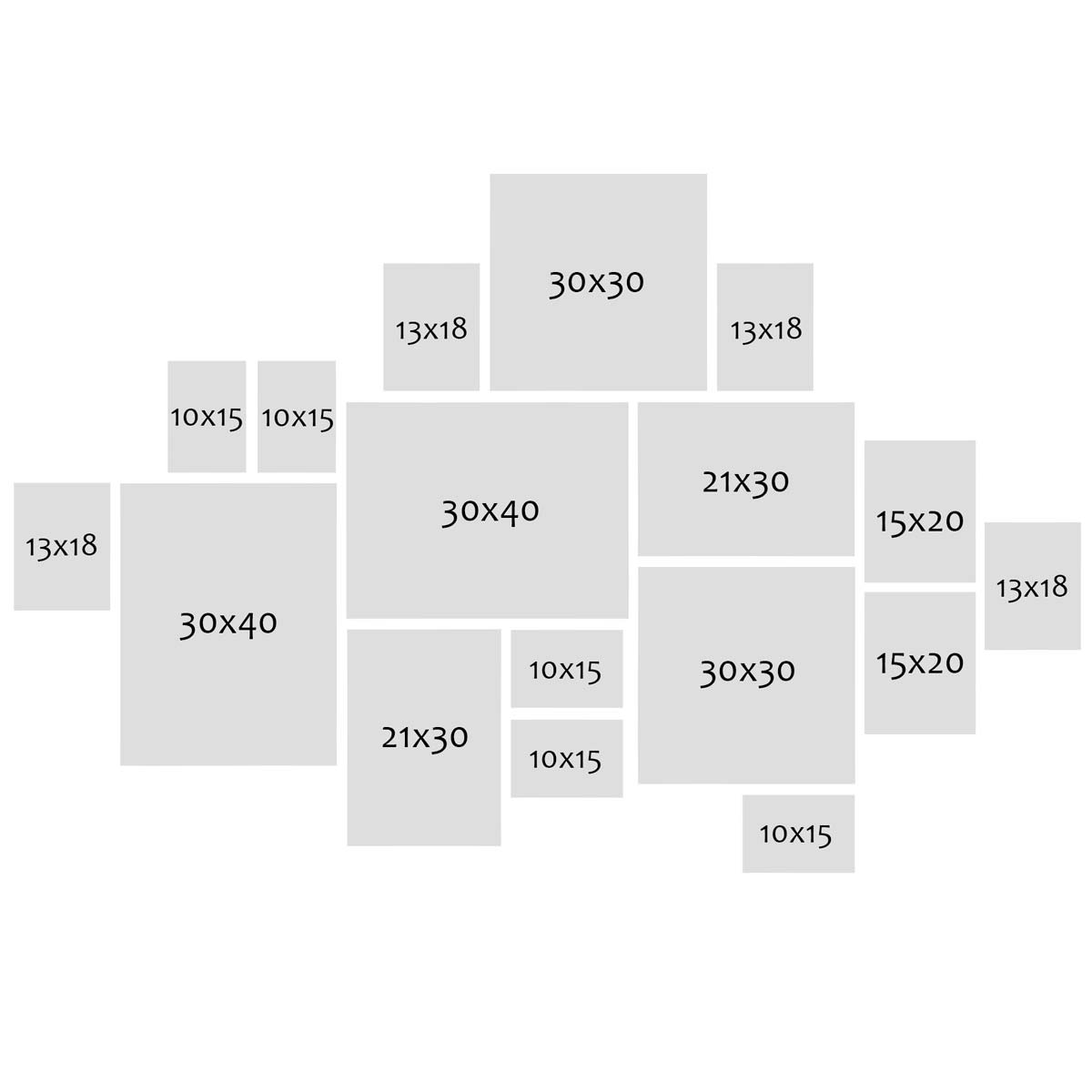 Photolini 17er Set Alu-Bilderrahmen Modern Silber Aluminium-Rahmen Online Shopping