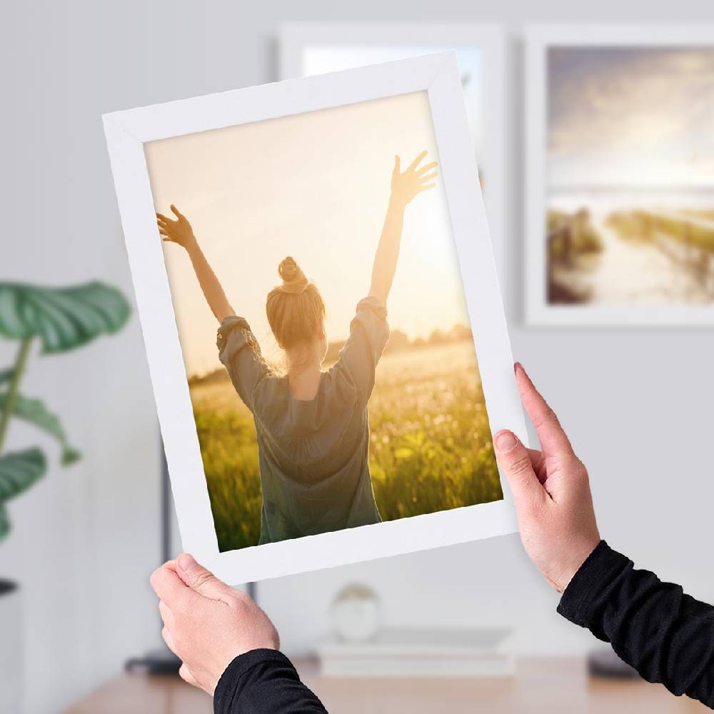 Photolini 3er Bilderrahmen-Set 21x30 cm DIN A4 breit Weiß MDF-Holz | Acrylglas Top Angebot