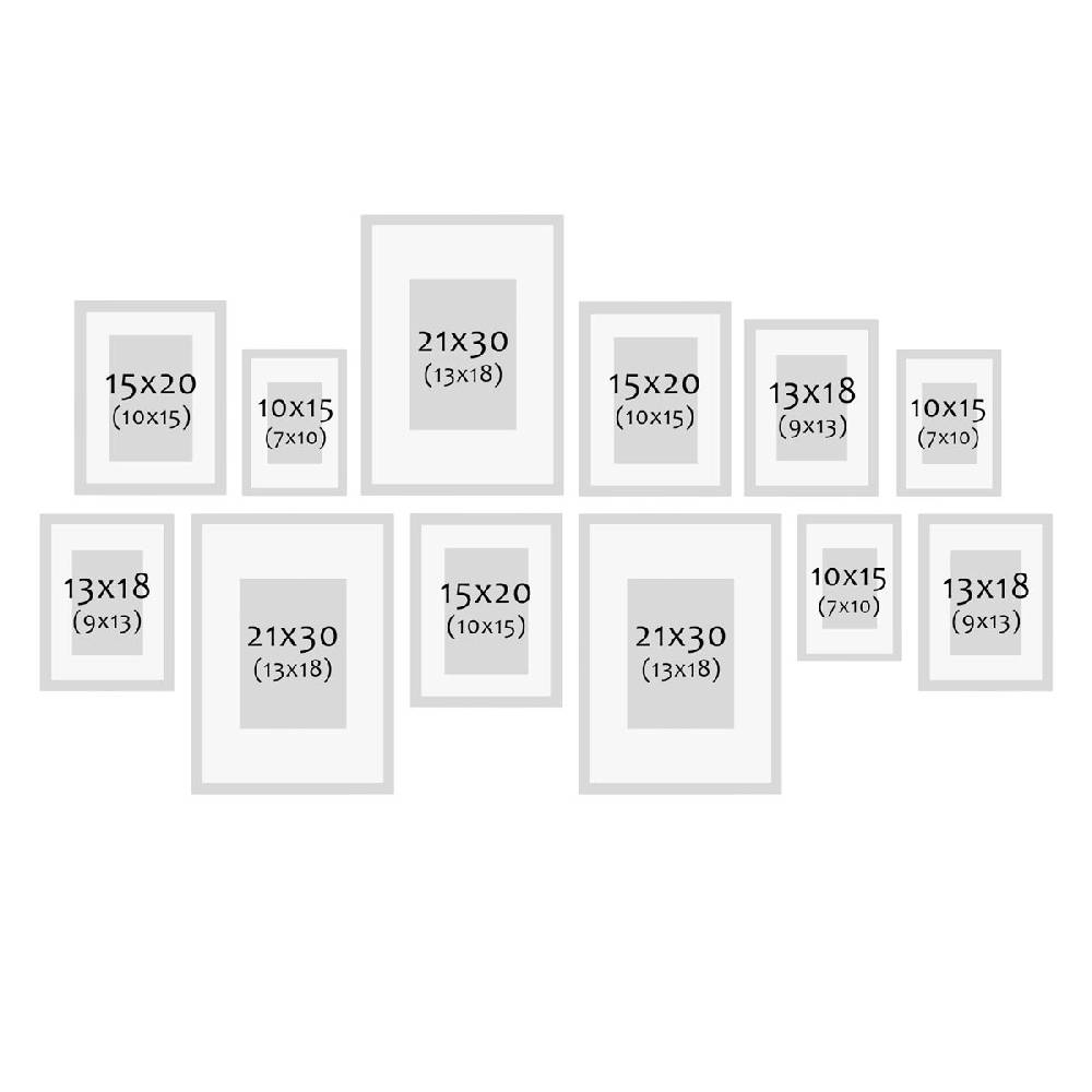 Photolini 12er Set Bilderrahmen Holz, Weiß mit Passepartout Zeitlich begrenztes Angebot