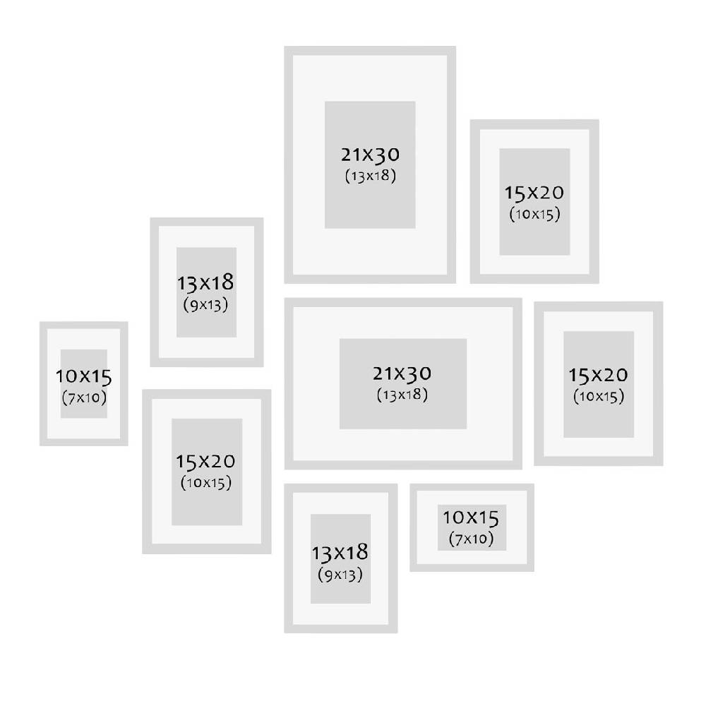 Photolini 9er Set Bilderrahmen Holz, Weiß mit Passepartout Bestseller