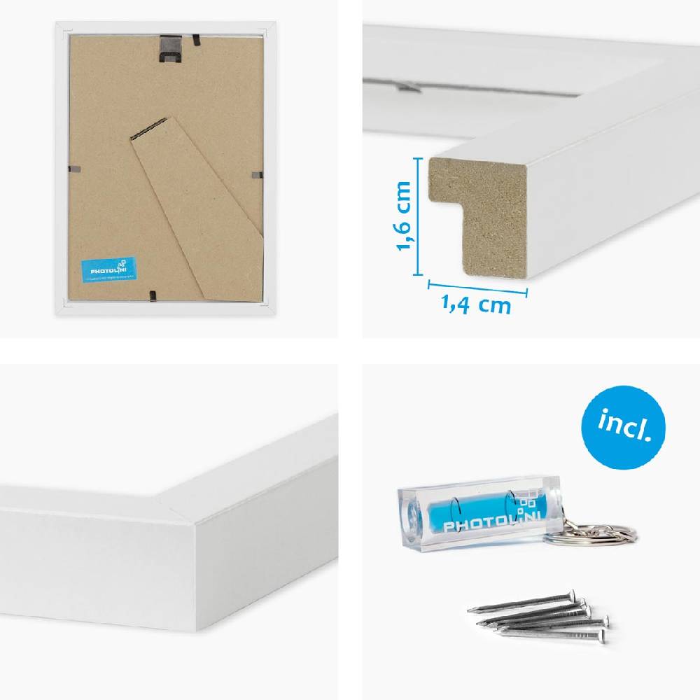 Photolini 10er Bilderrahmen-Set 13x18 cm Modern Weiß aus MDF mit Acrylglas Tägliche Deals