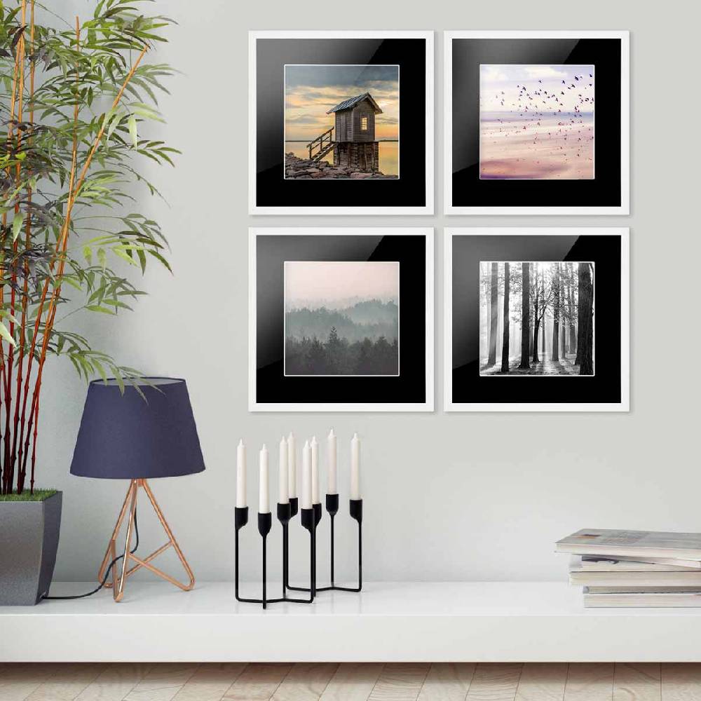 Photolini 5x Passepartout Schwarz Kostenloser Versand international
