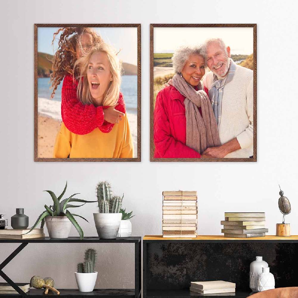 Photolini Holzrahmen Eiche Dunkel 2er Set 40x50 cm mit Acrylglas Meist gekauft