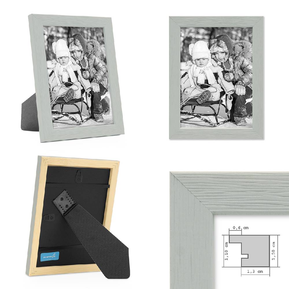 Photolini Bilderrahmen 3er Set Grün Blau Grau 10x15 cm | Acrylglas Großer Ausverkauf
