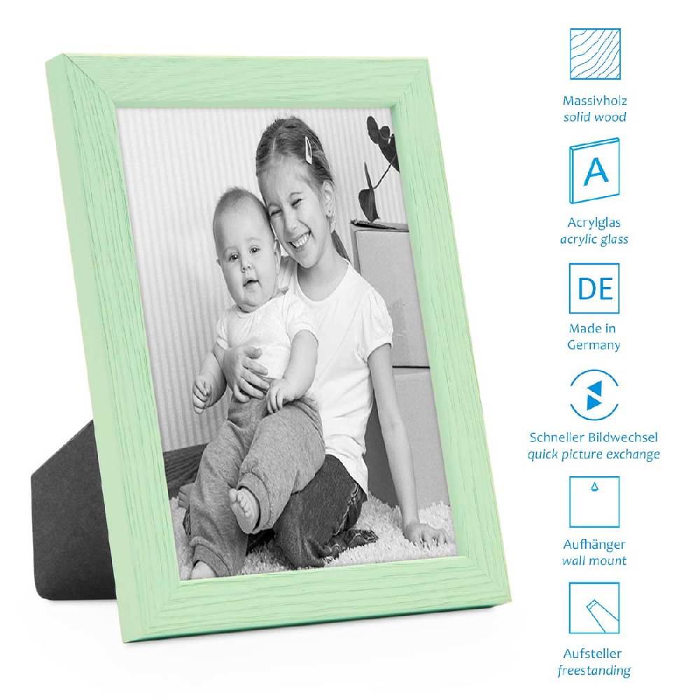 Photolini Bilderrahmen 3er Set Grün Blau Grau 10x15 cm | Acrylglas Großer Ausverkauf